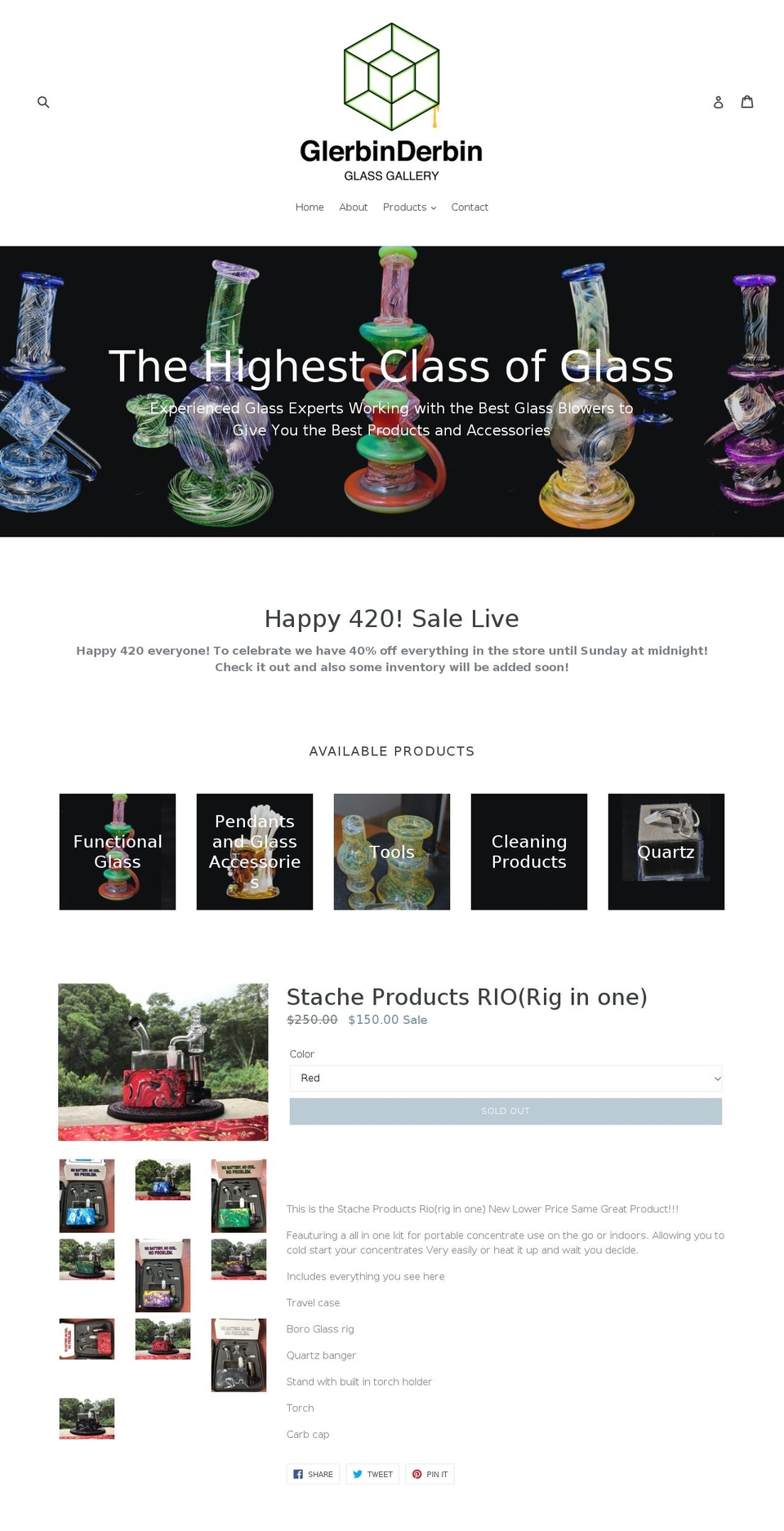gdglassgallery.com — Shopify storefront screenshot