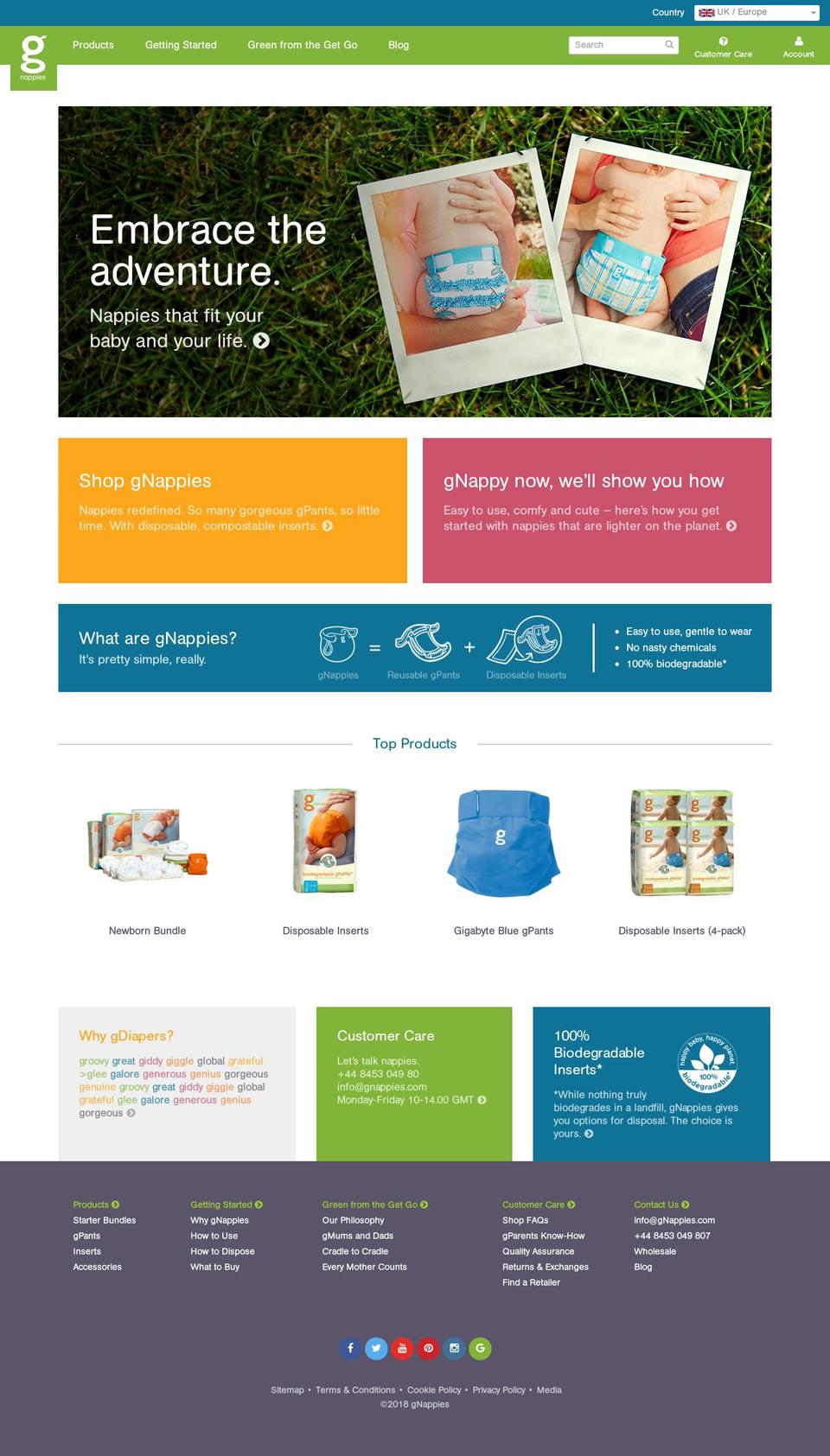 gdiapers.es shopify website screenshot