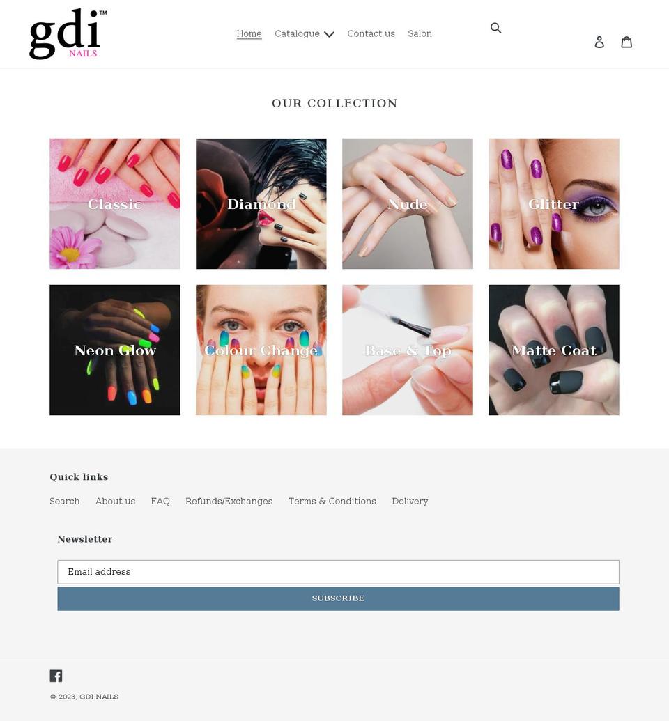 gdinails.com shopify website screenshot