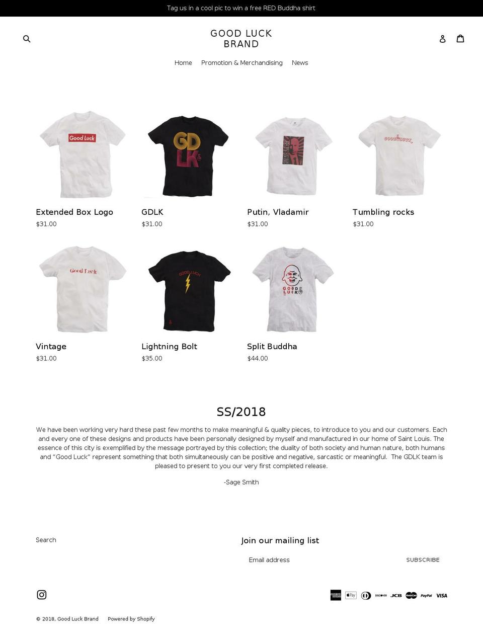 gdlkbrands.com — Shopify storefront screenshot