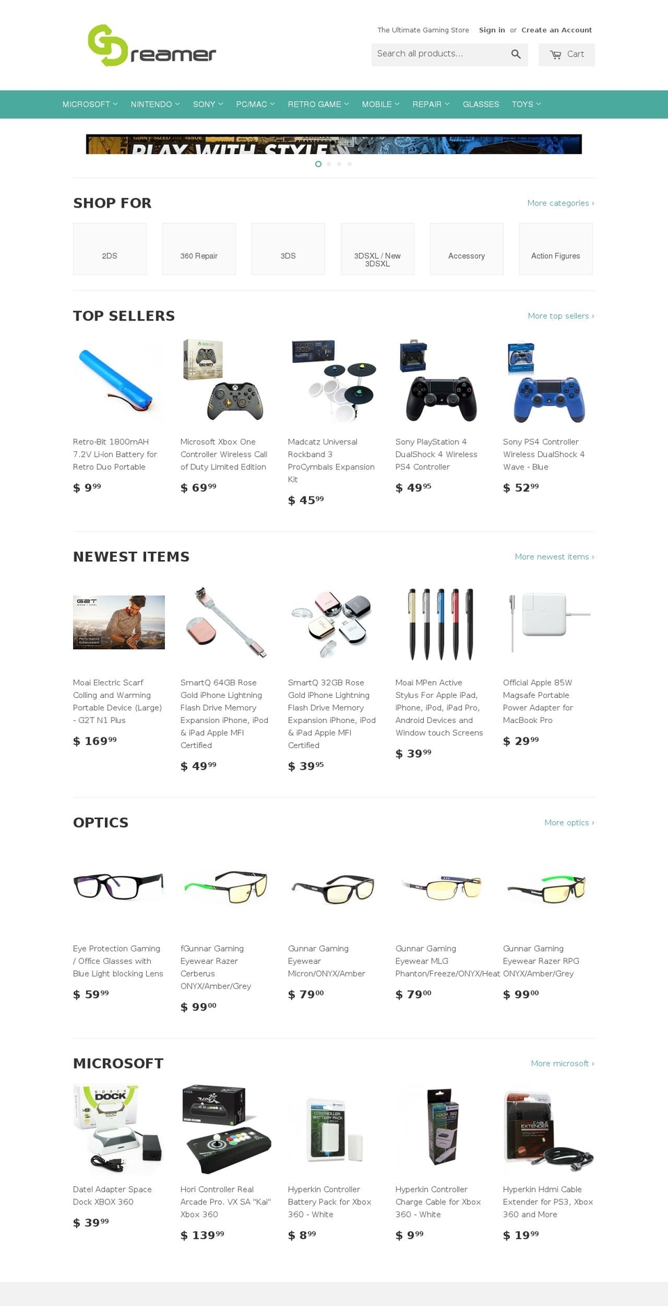 gdreamers.com shopify website screenshot