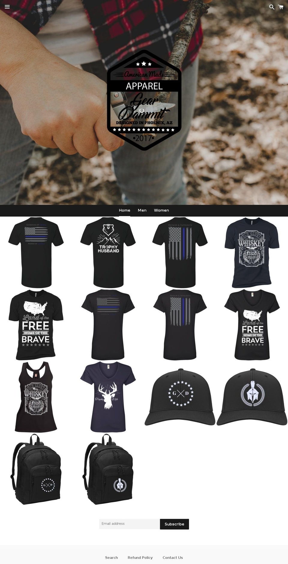 gear-dammit.com — Shopify storefront screenshot