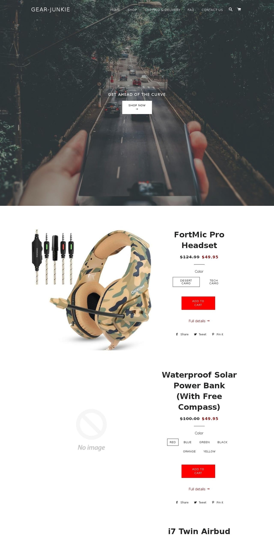 gear-junkie.com — Shopify storefront screenshot