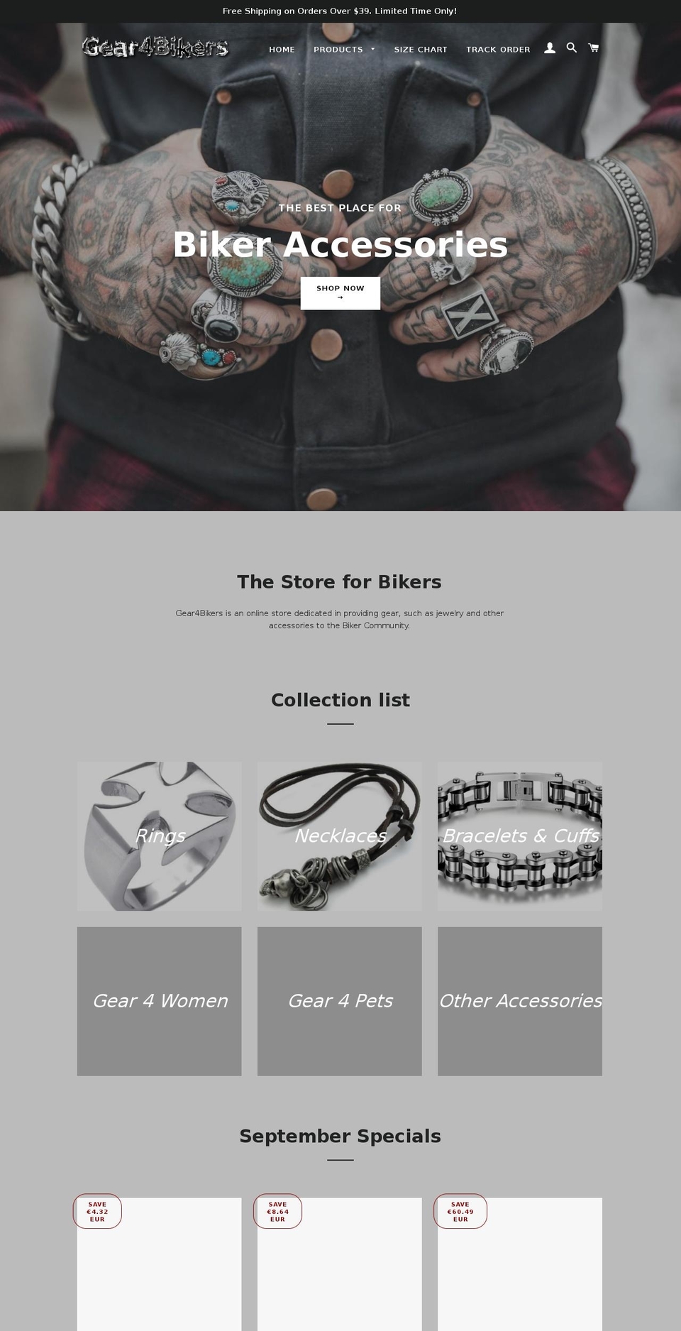 gear4bikers.com — Shopify storefront screenshot