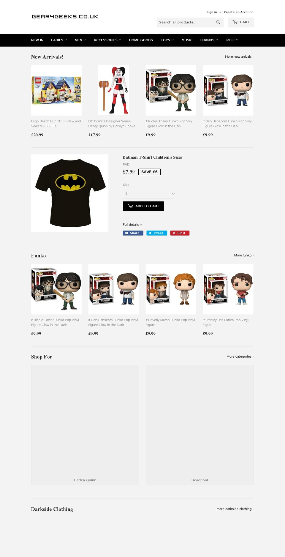 gear4geeks.co.uk shopify website screenshot