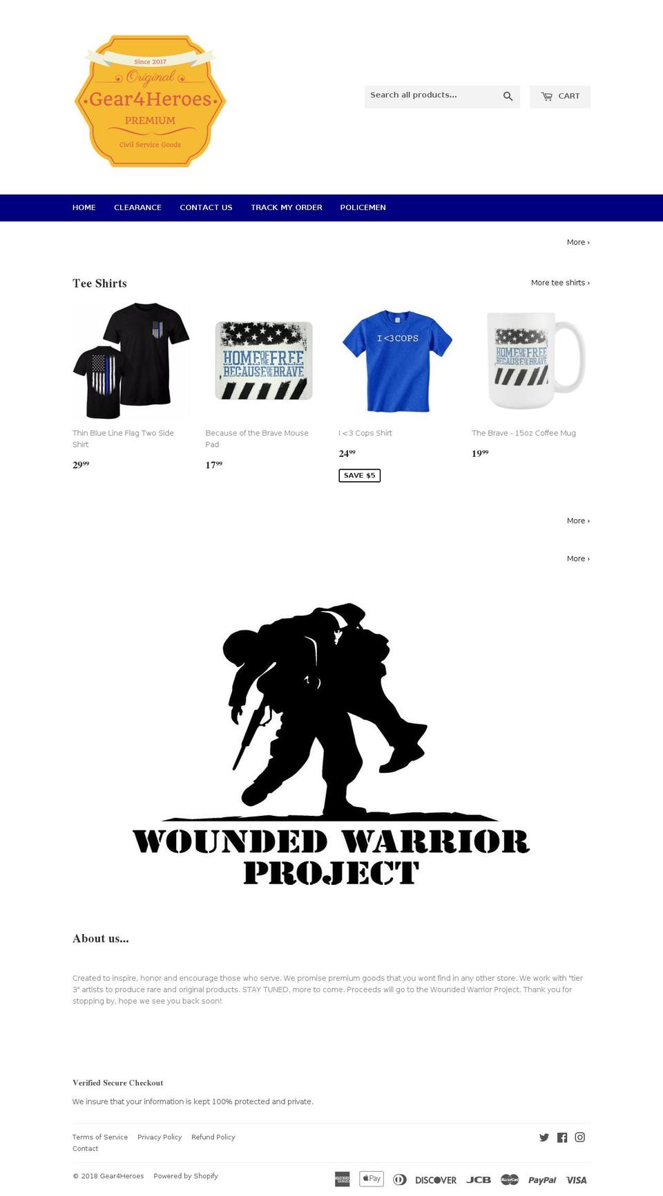 gear4heroes.com — Shopify storefront screenshot