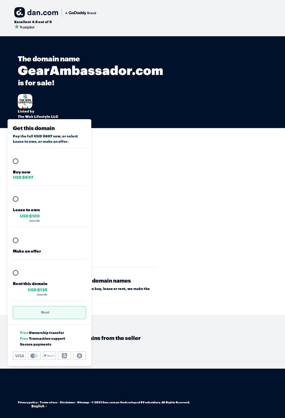 gearambassador.com — Shopify storefront screenshot