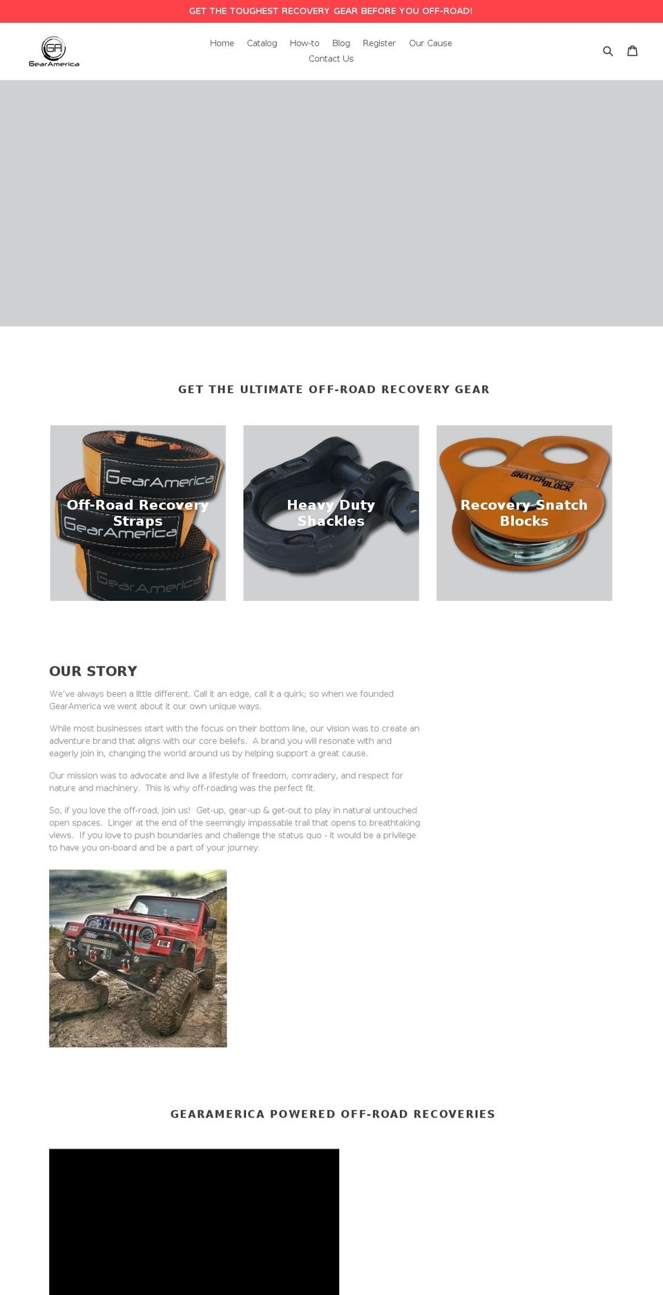gearamerica.net shopify website screenshot