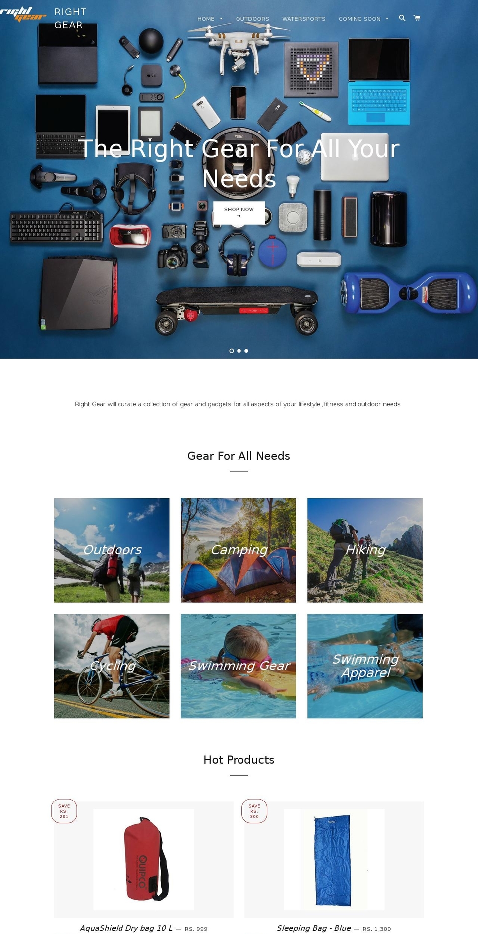 gearandgadgets.in shopify website screenshot