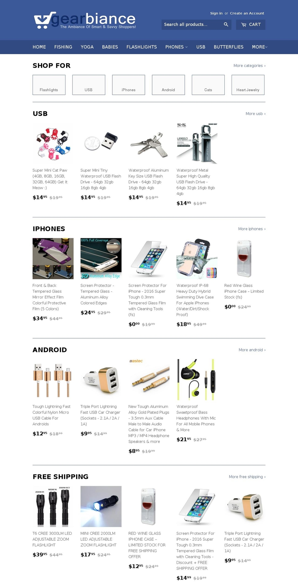 gearbiance.com shopify website screenshot