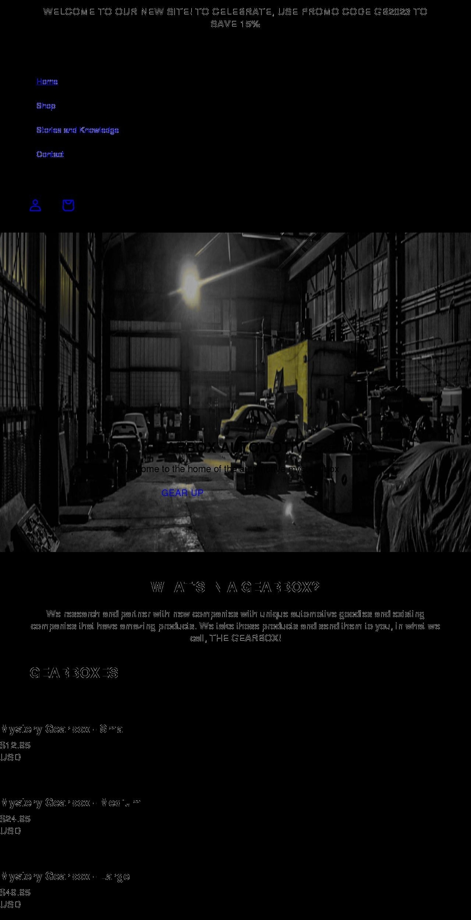 gearboxautomotive.com shopify website screenshot