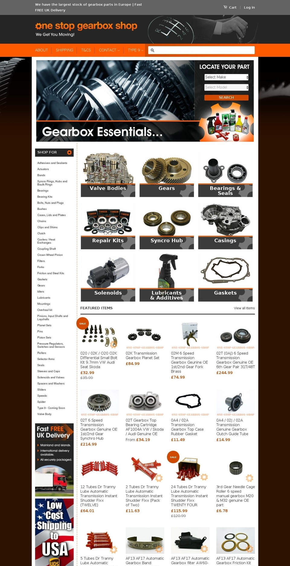 Froo Theme Shopify theme site example gearboxpartsonline.net