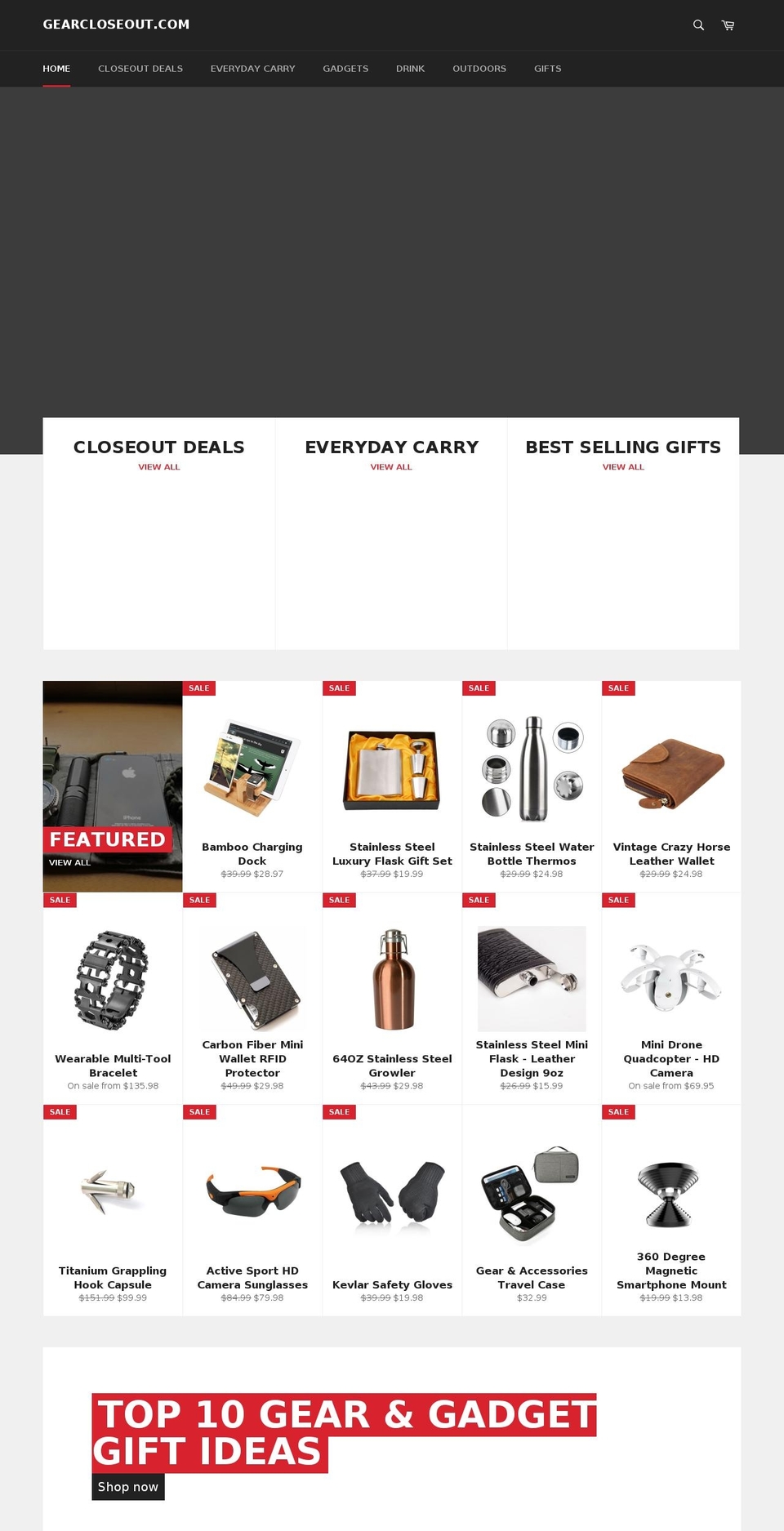 gearcloseout.com — Shopify storefront screenshot