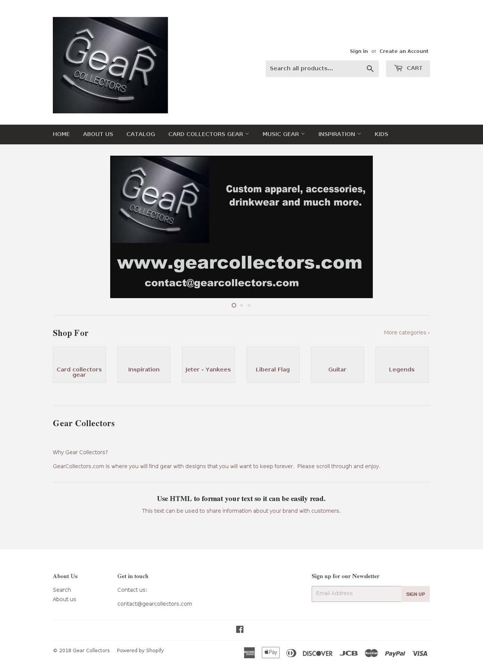gearcollectors.com — Shopify storefront screenshot