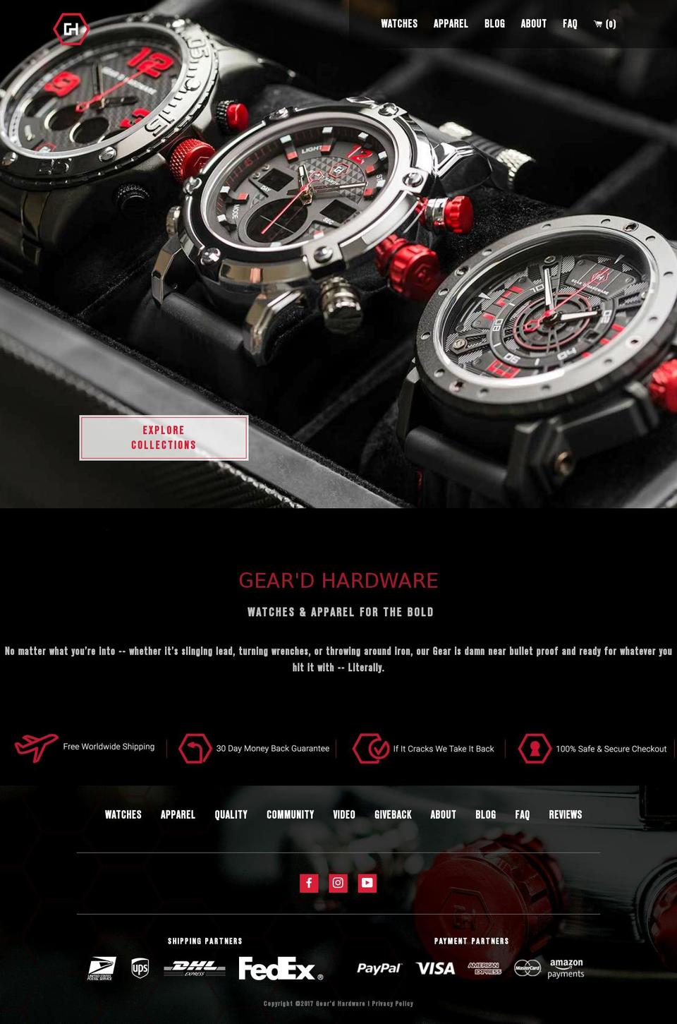 geardhardware.com shopify website screenshot