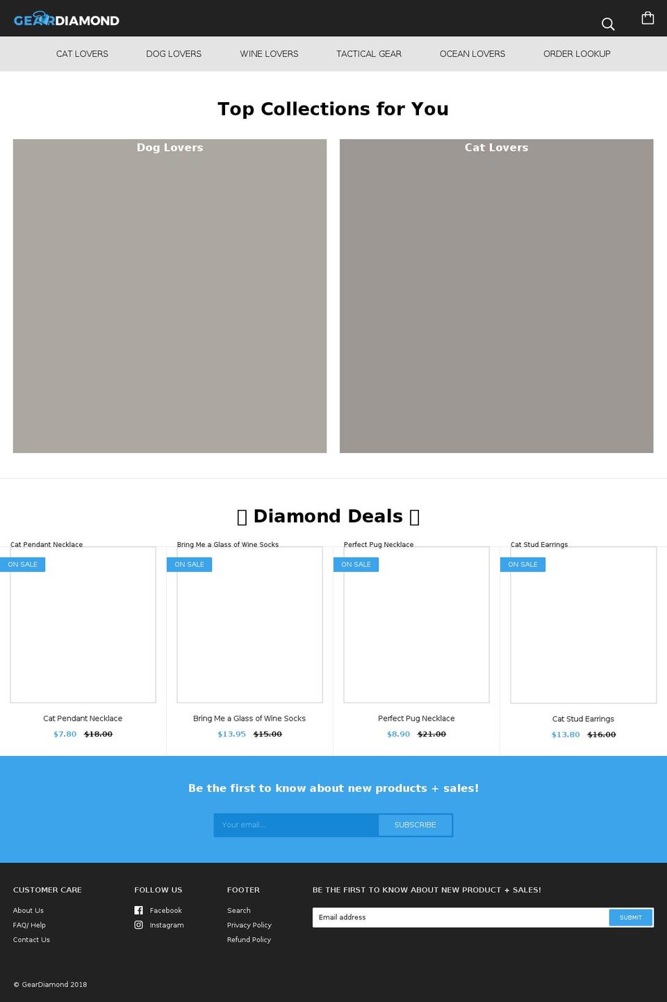 geardiamond.com — Shopify storefront screenshot