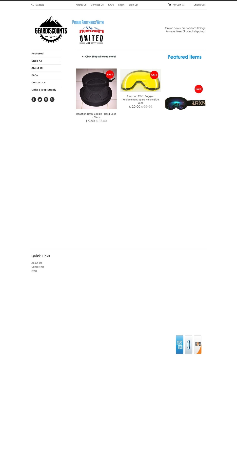 geardiscounts.com shopify website screenshot