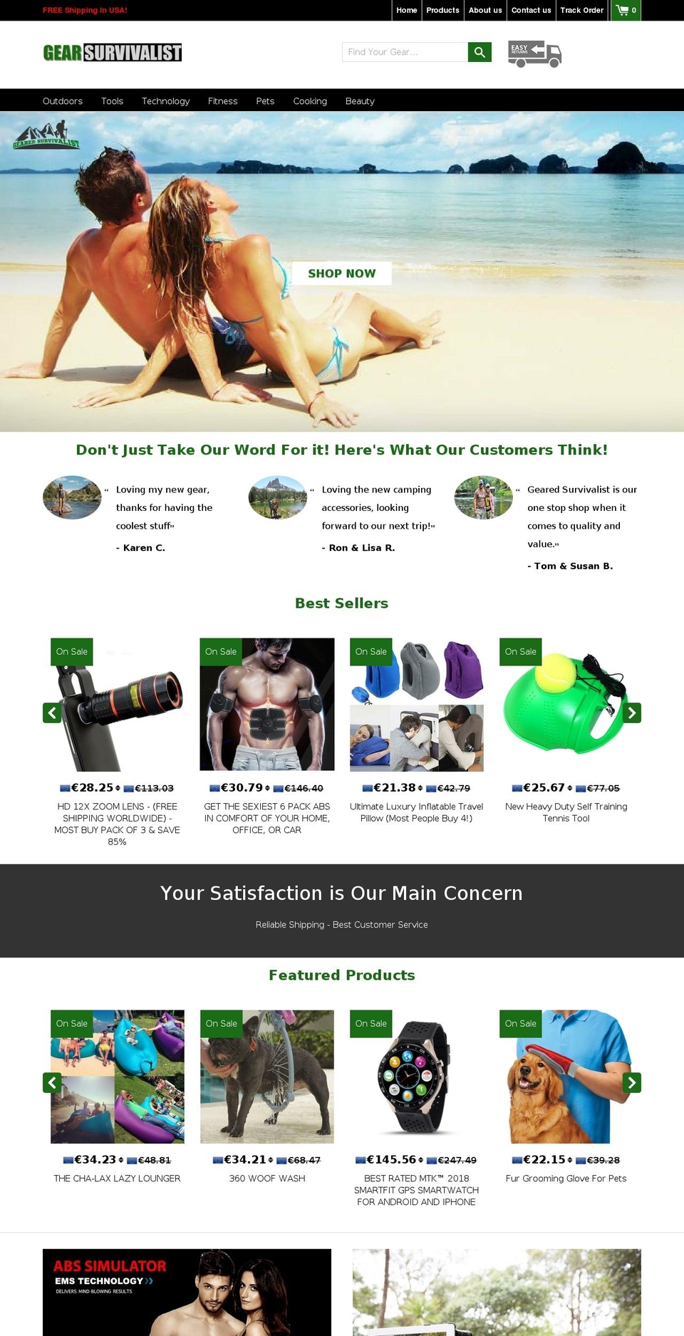 geared-survivalist.myshopify.com shopify website screenshot