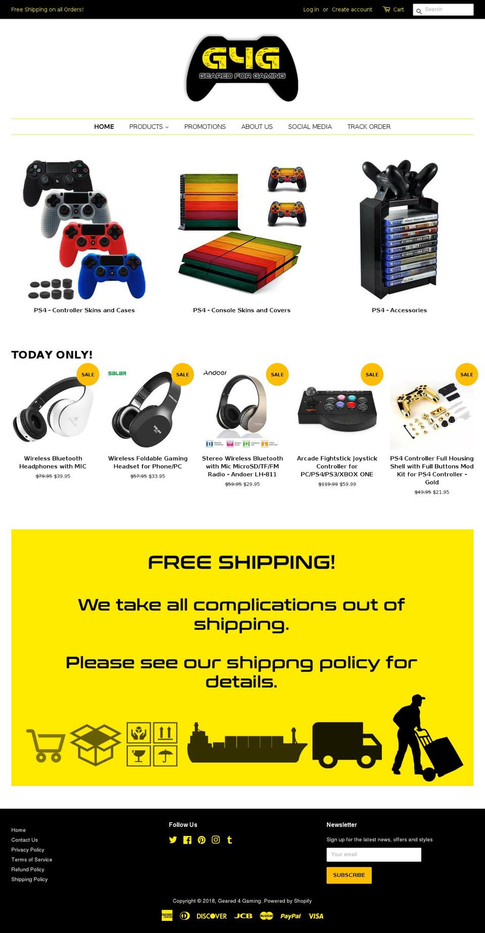 geared4gaming.com — Shopify storefront screenshot