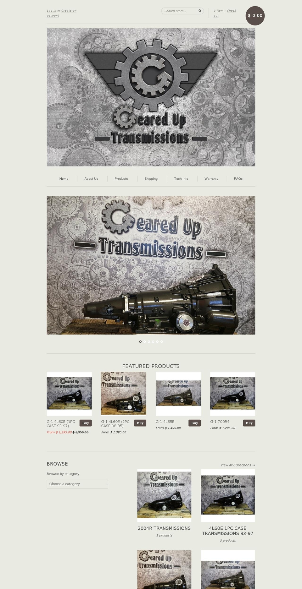 gearedupgarage.com shopify website screenshot