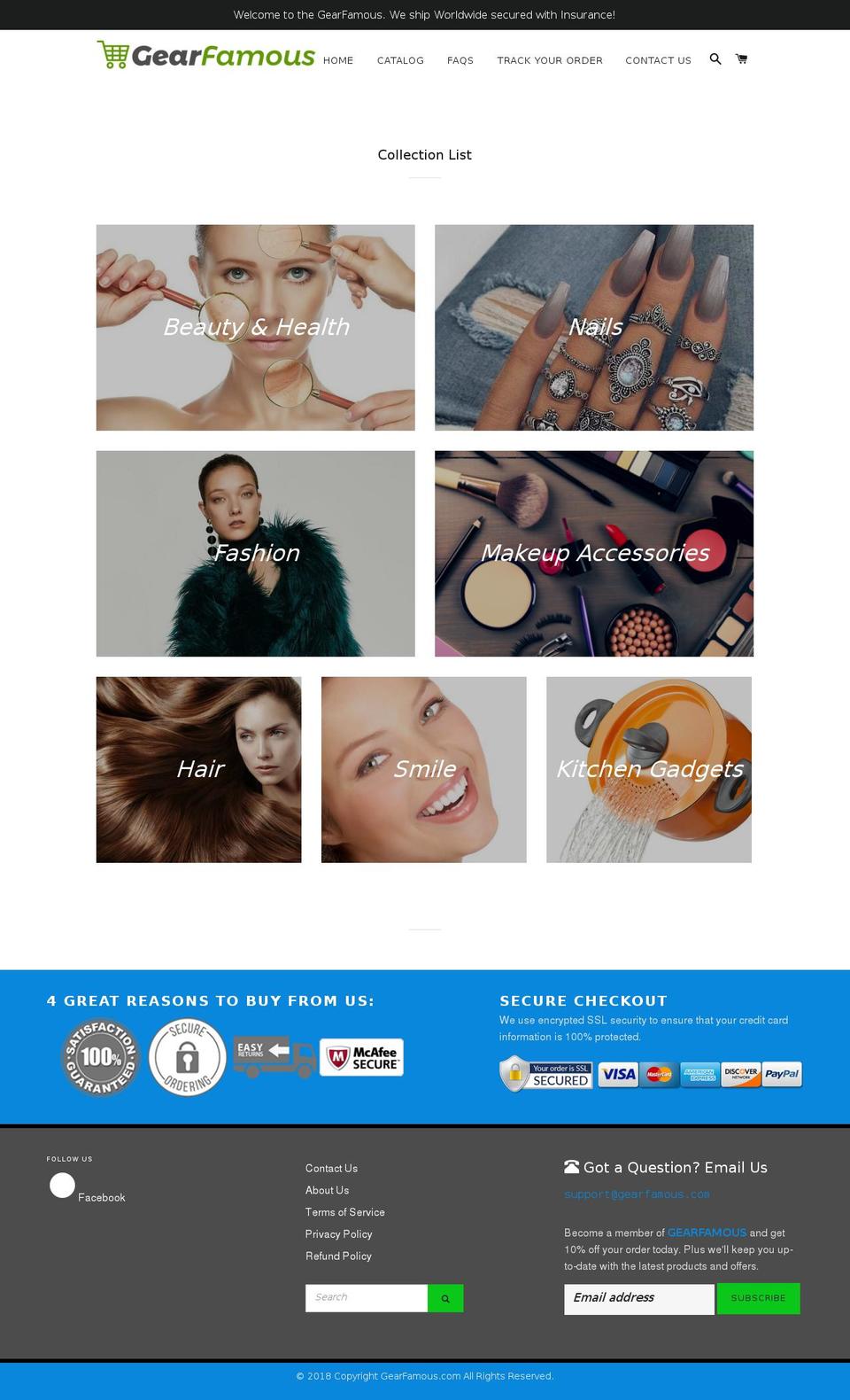 gearfamous.com — Shopify storefront screenshot