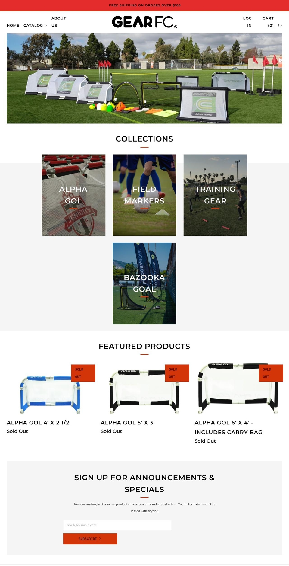 gearfc.com shopify website screenshot