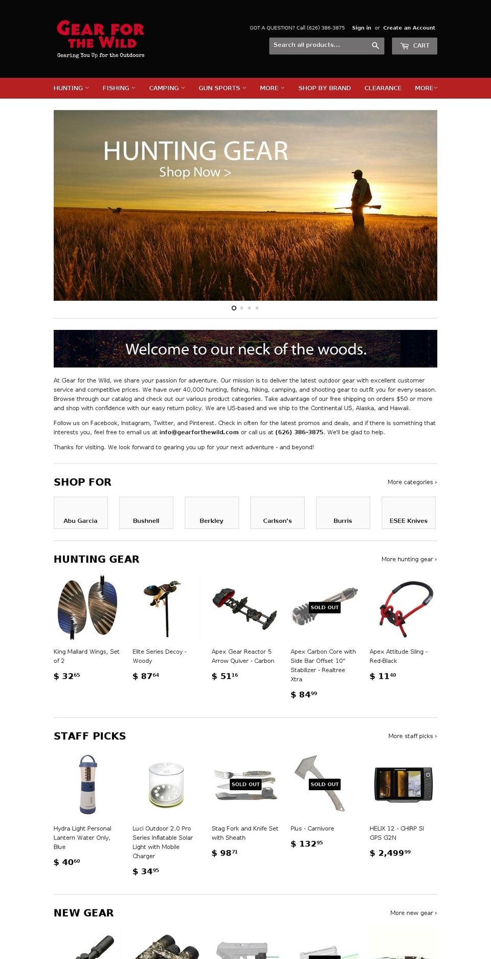 gearforthewild.com — Shopify storefront screenshot