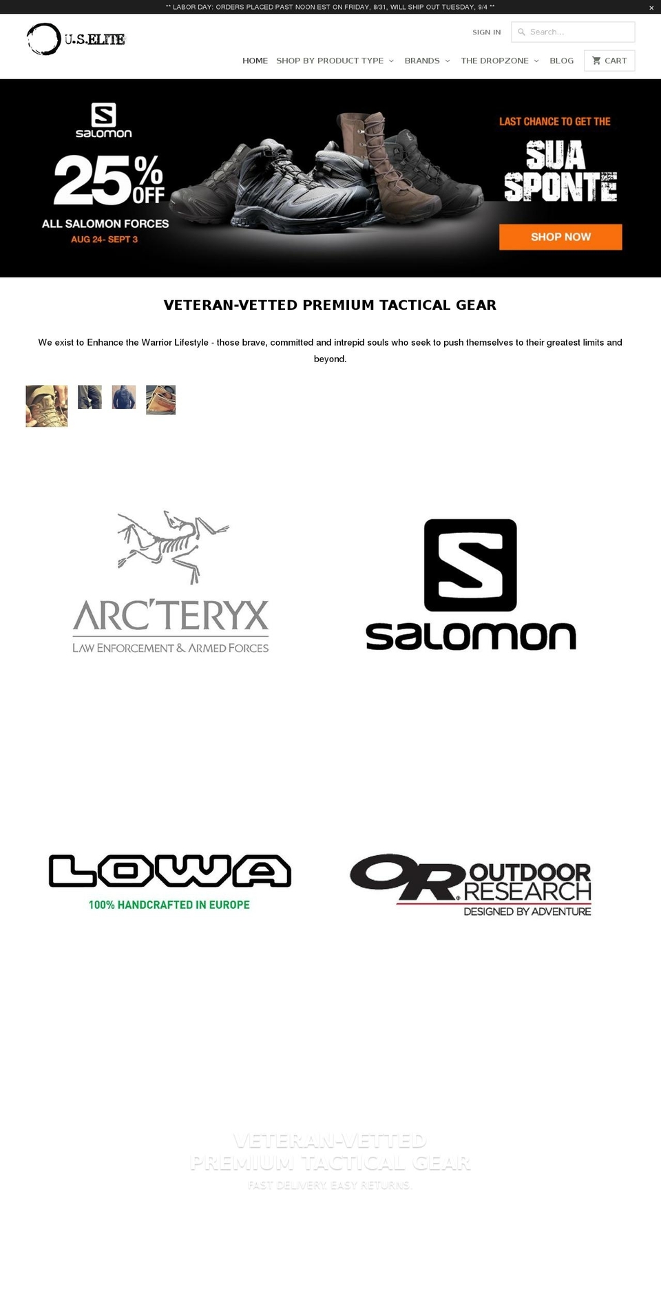 gearforwarriors.com shopify website screenshot