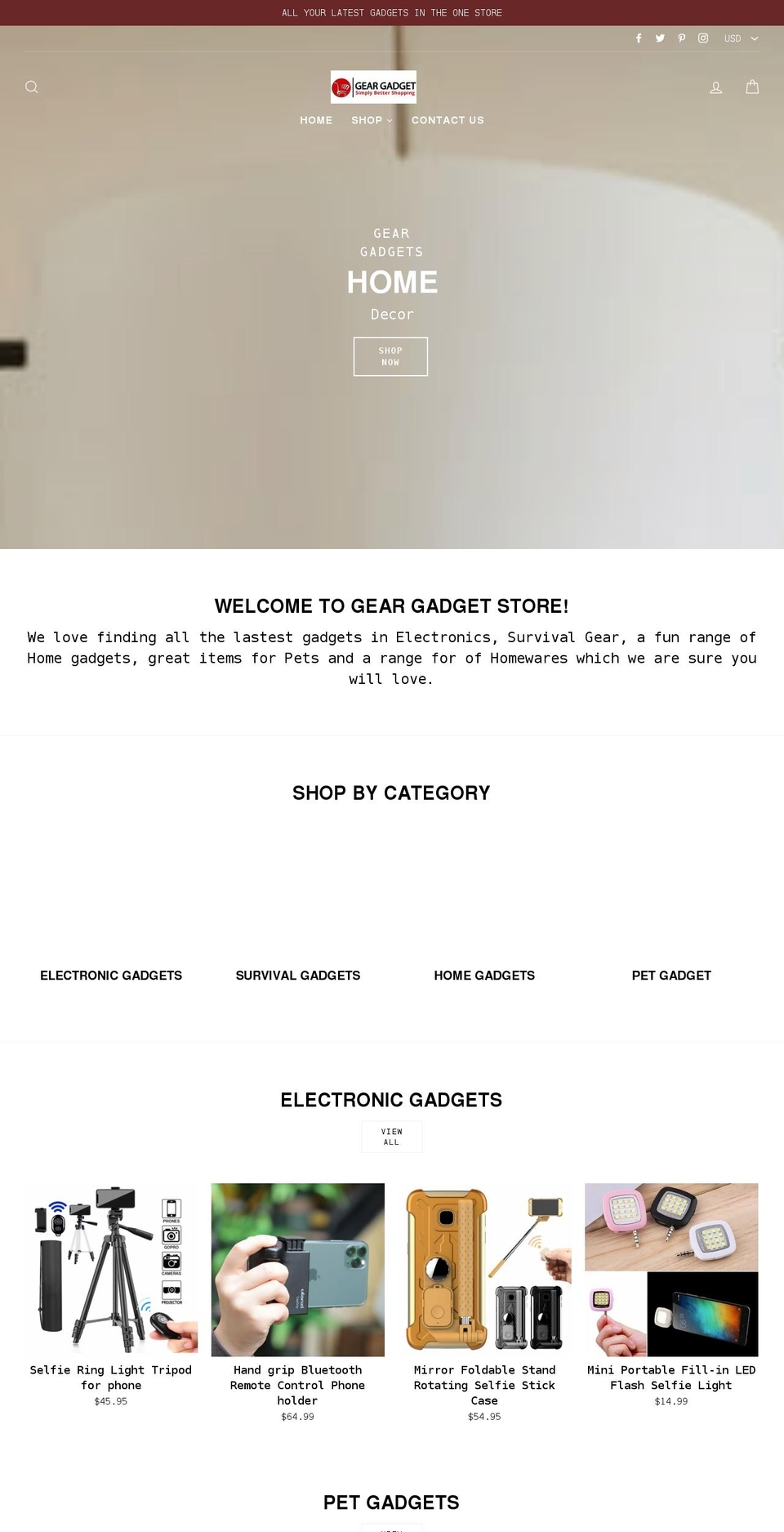 geargadgetstore.myshopify.com shopify website screenshot