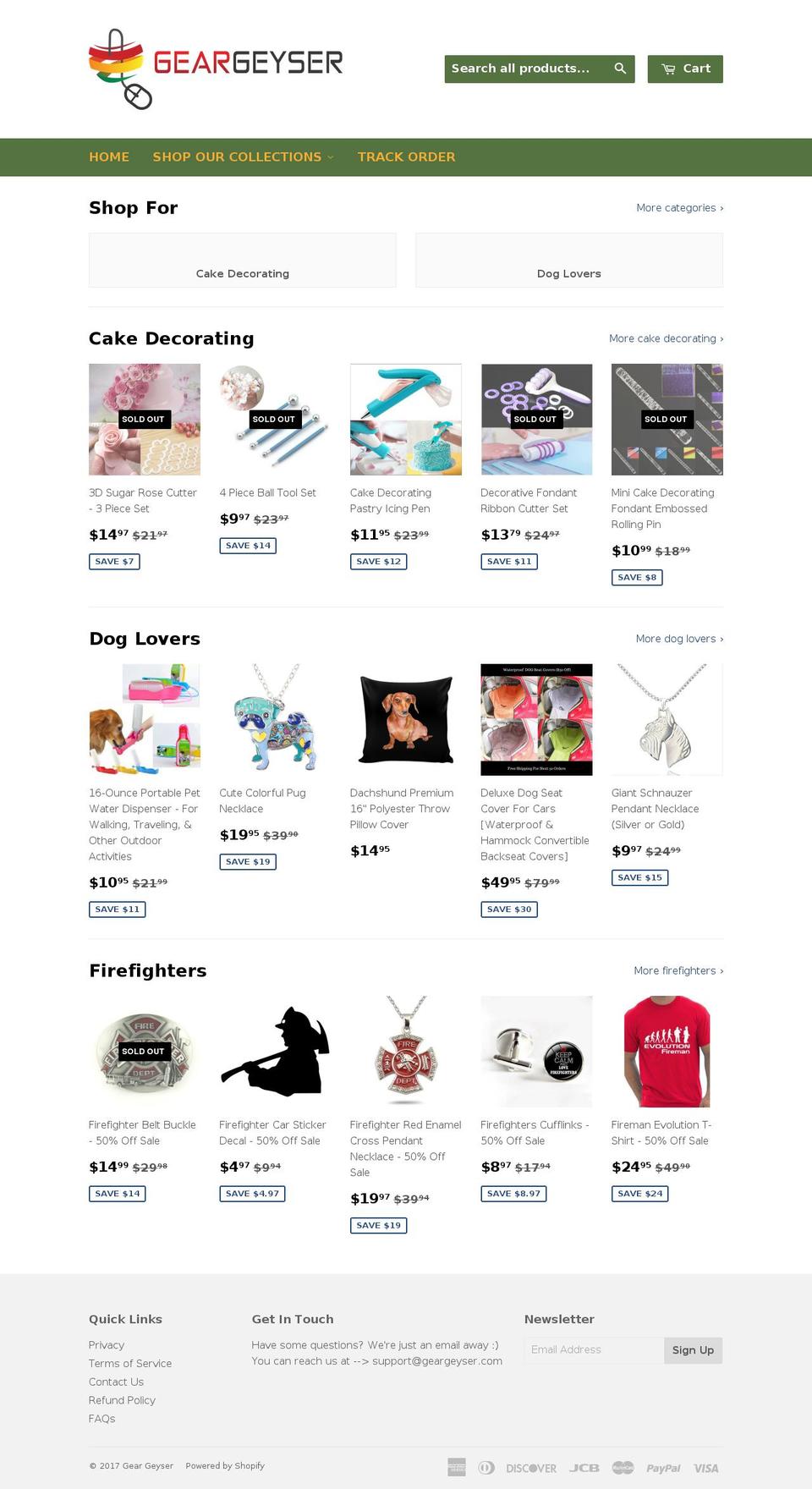geargeyser.com shopify website screenshot