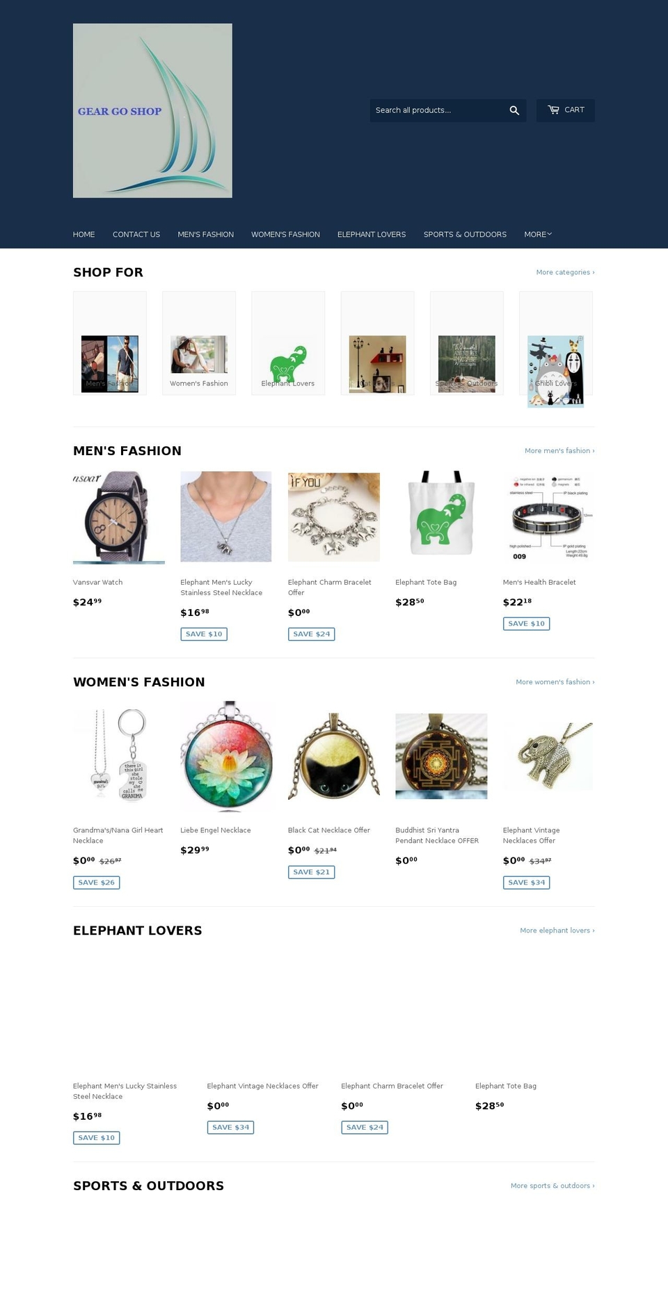 geargoshop.com — Shopify storefront screenshot