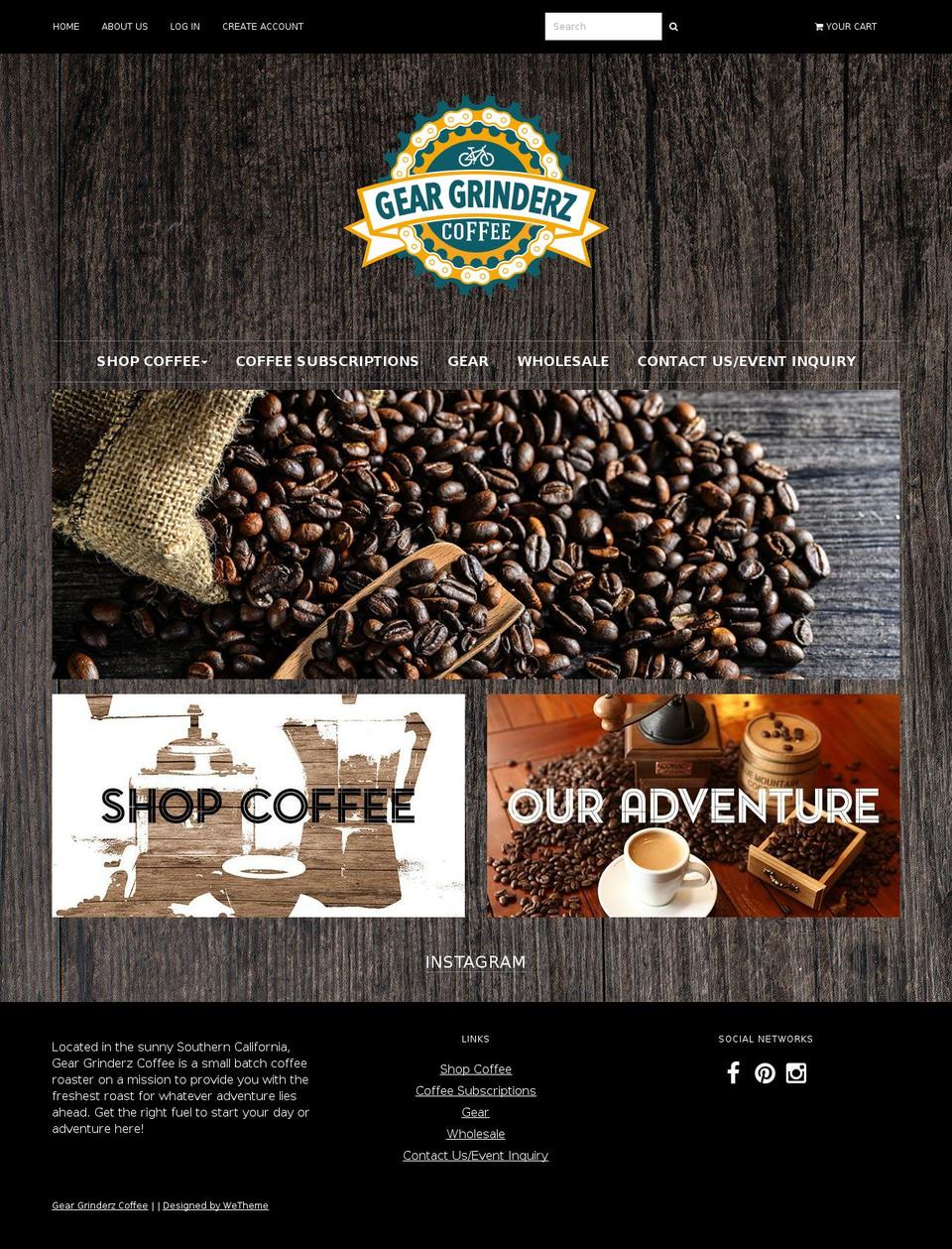 Gear Grinderz - Default Theme Shopify theme site example geargrinderzcoffee.com