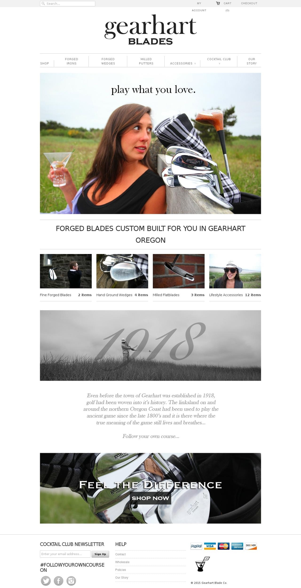 gearhartblades.com shopify website screenshot