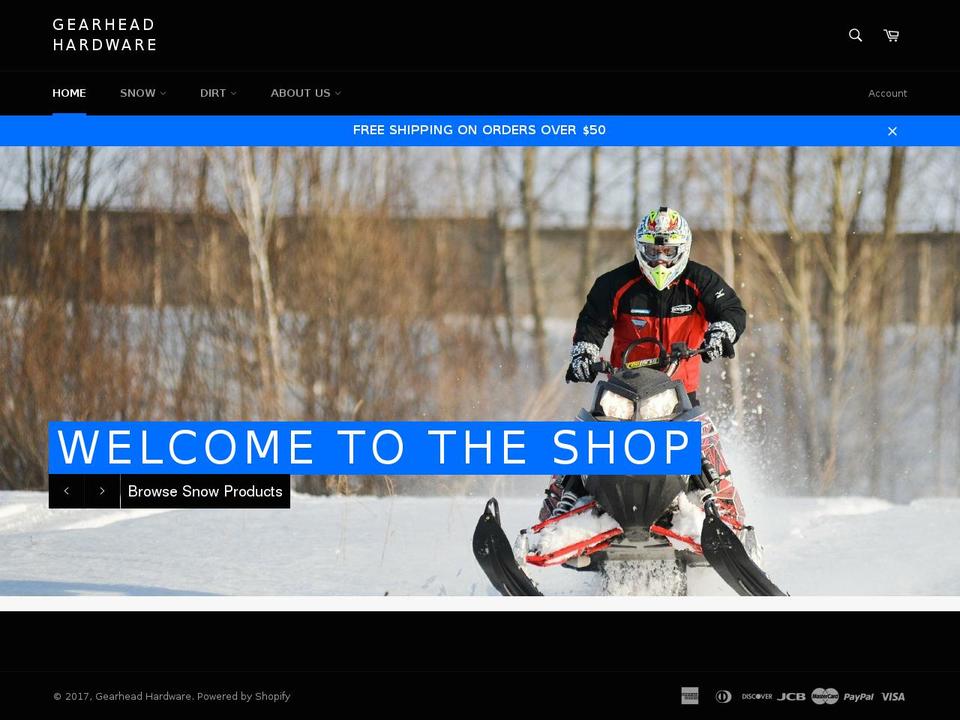 gearheadhardware.com shopify website screenshot