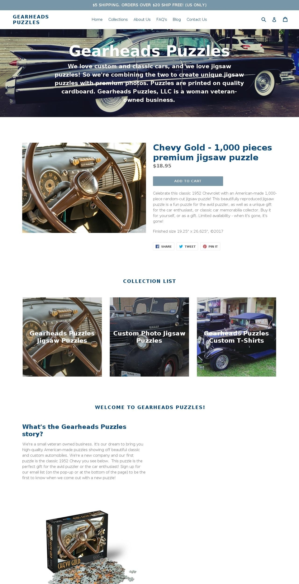 gearheadspuzzleshop.com — Shopify storefront screenshot