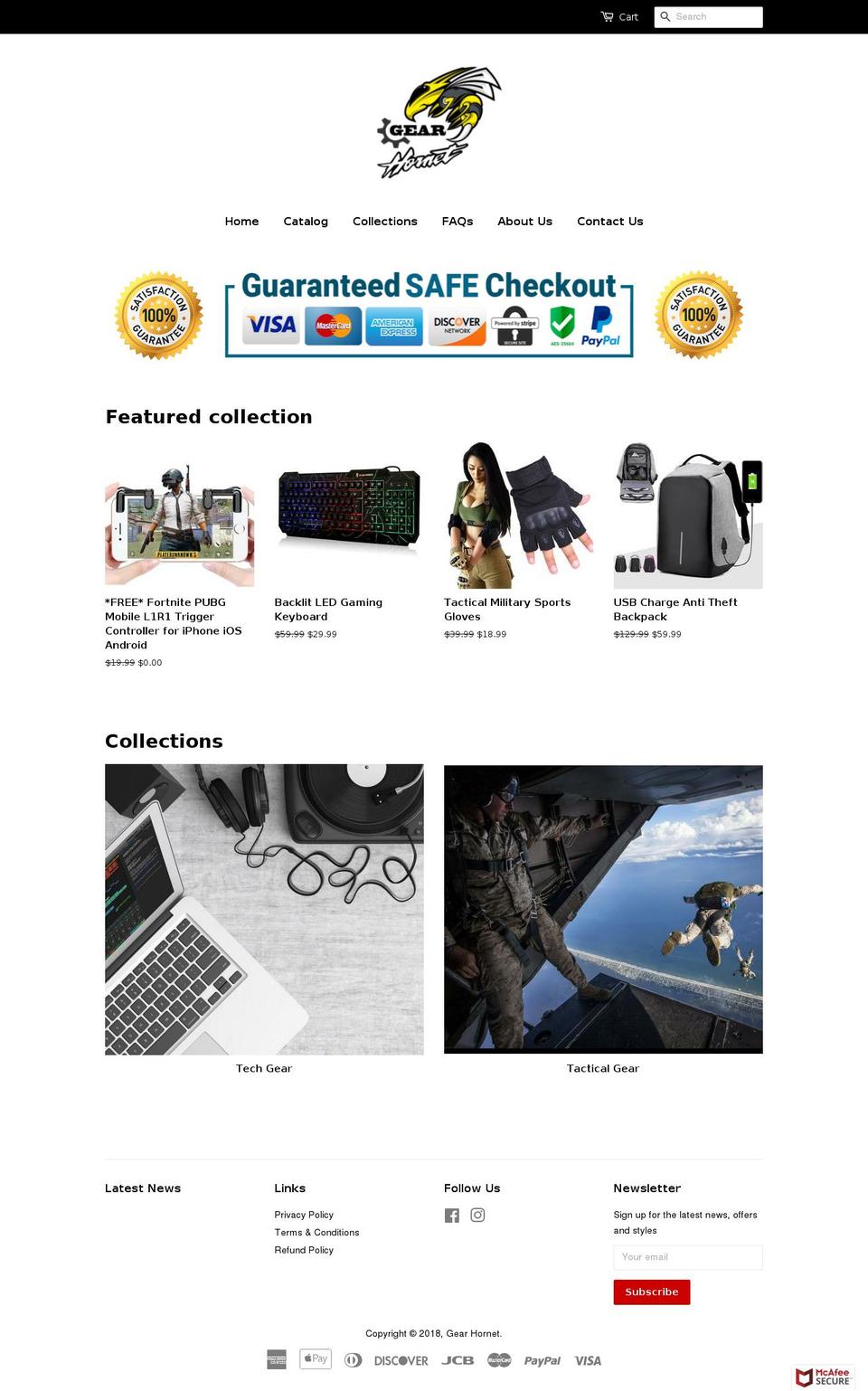gearhornet.com — Shopify storefront screenshot