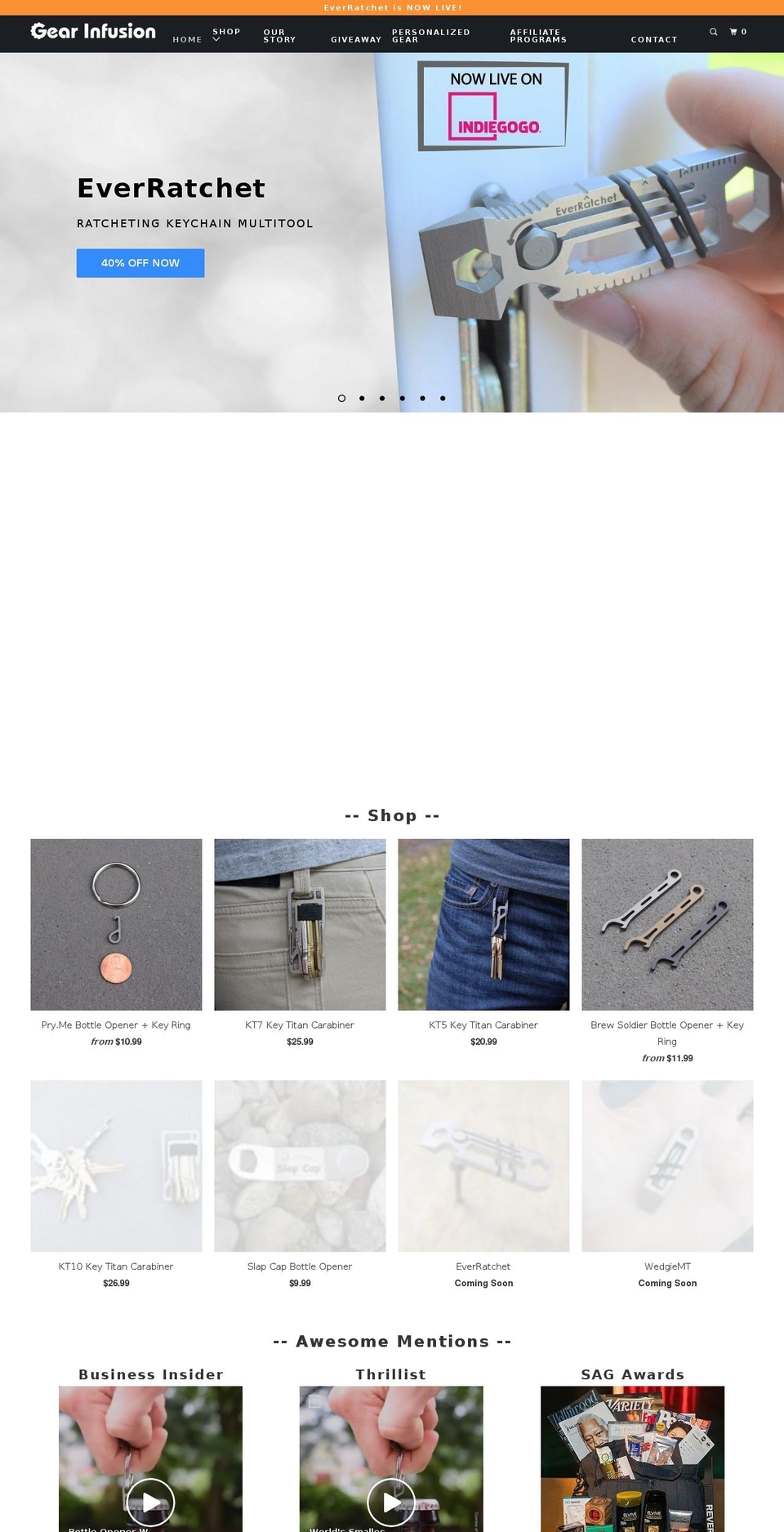 gearinfusion.com shopify website screenshot