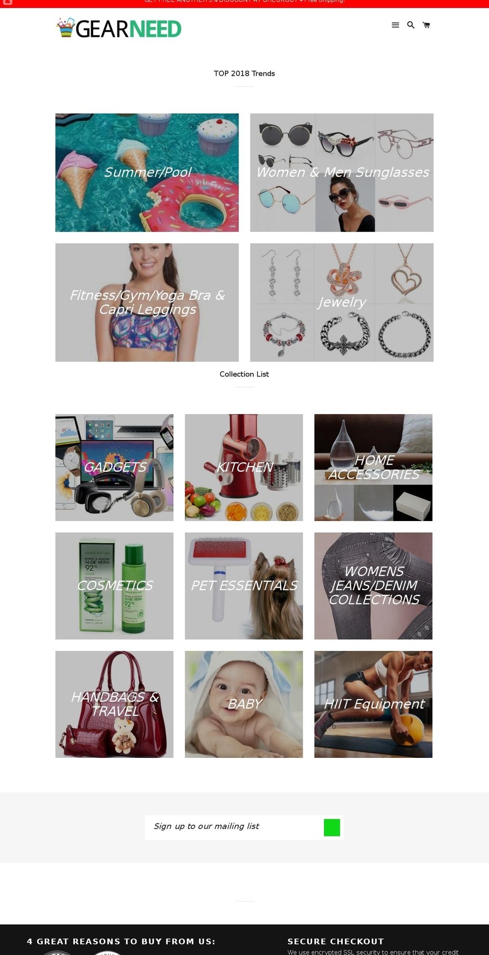 gearneed.com — Shopify storefront screenshot
