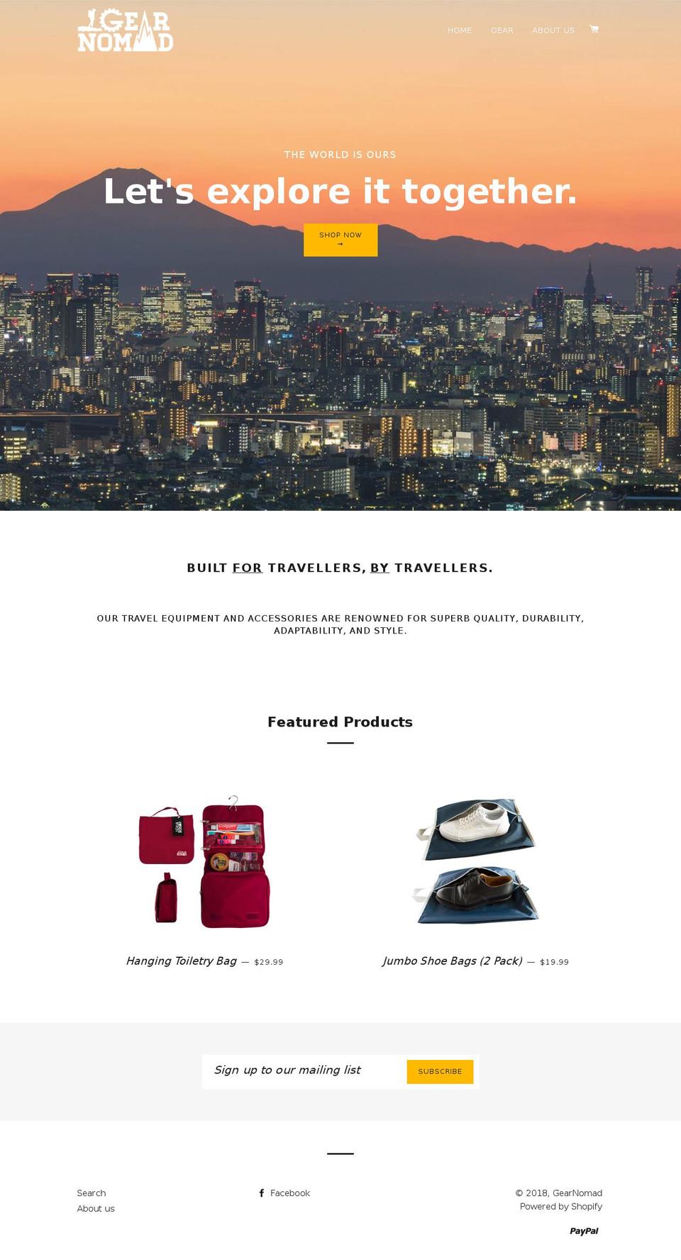 gearnomad.com — Shopify storefront screenshot