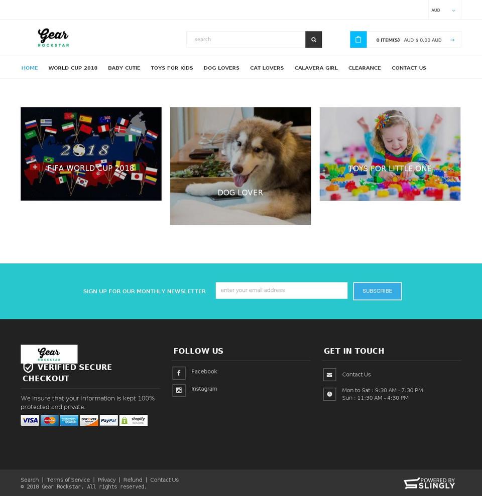 gearrockstar.com — Shopify storefront screenshot