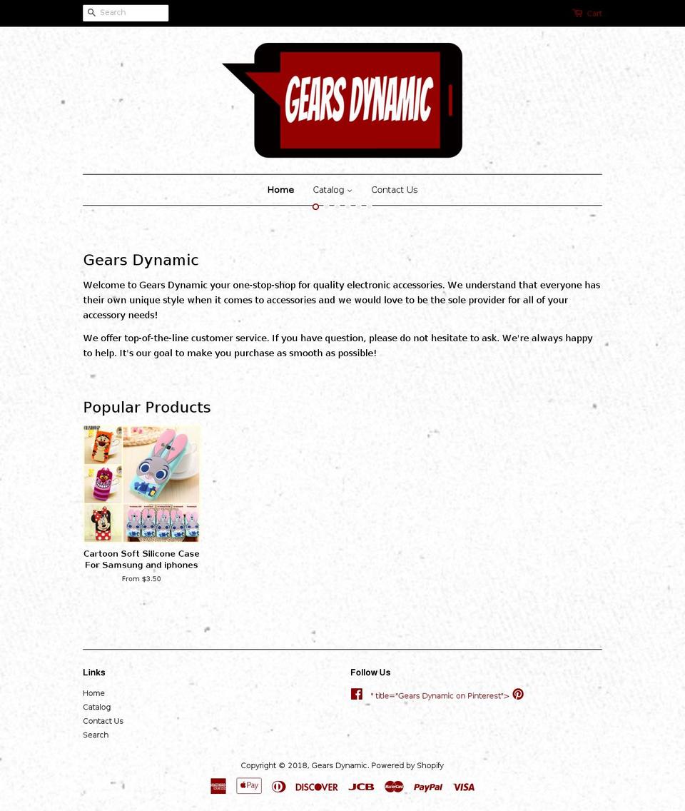gears-dynamic.com — Shopify storefront screenshot