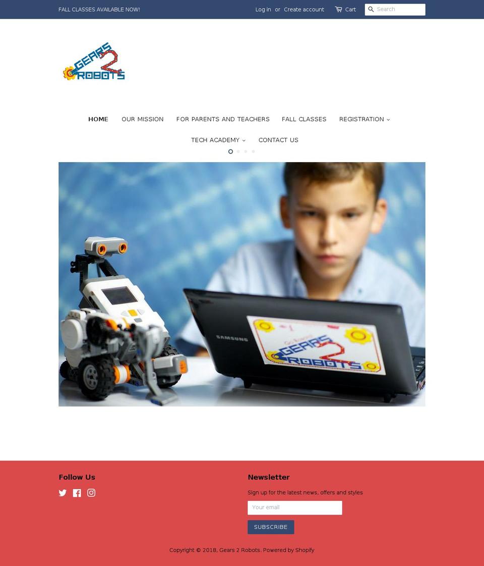 gears2robots.com shopify website screenshot