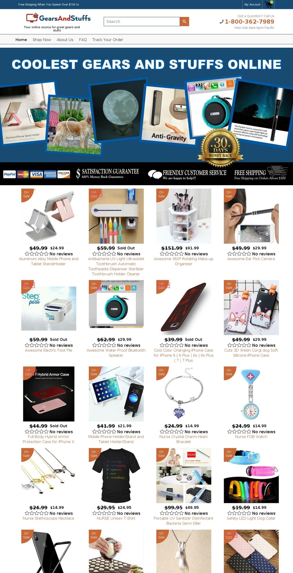 gearsandstuffs.com — Shopify storefront screenshot