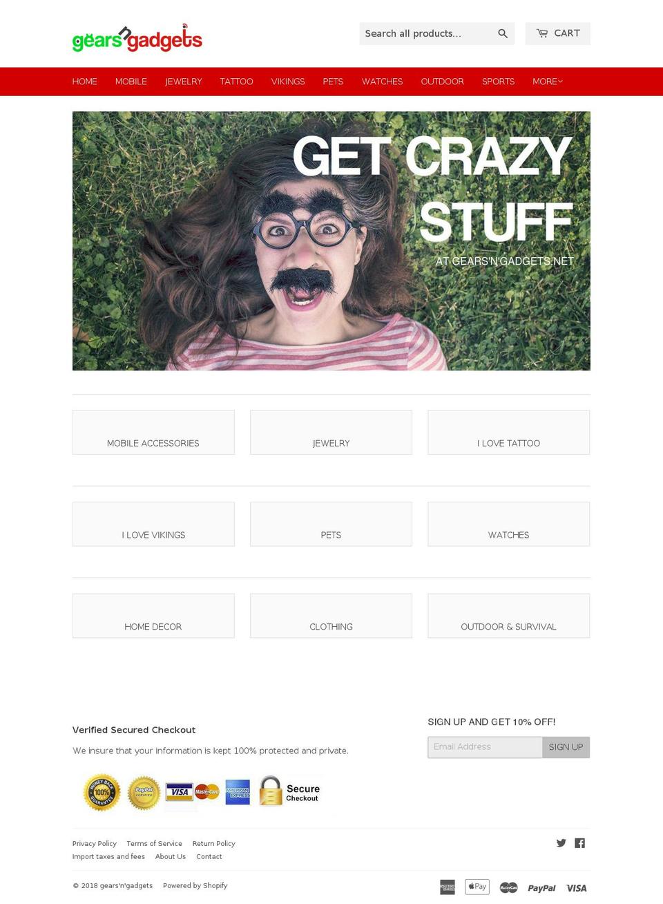 gearsngadgets.net shopify website screenshot