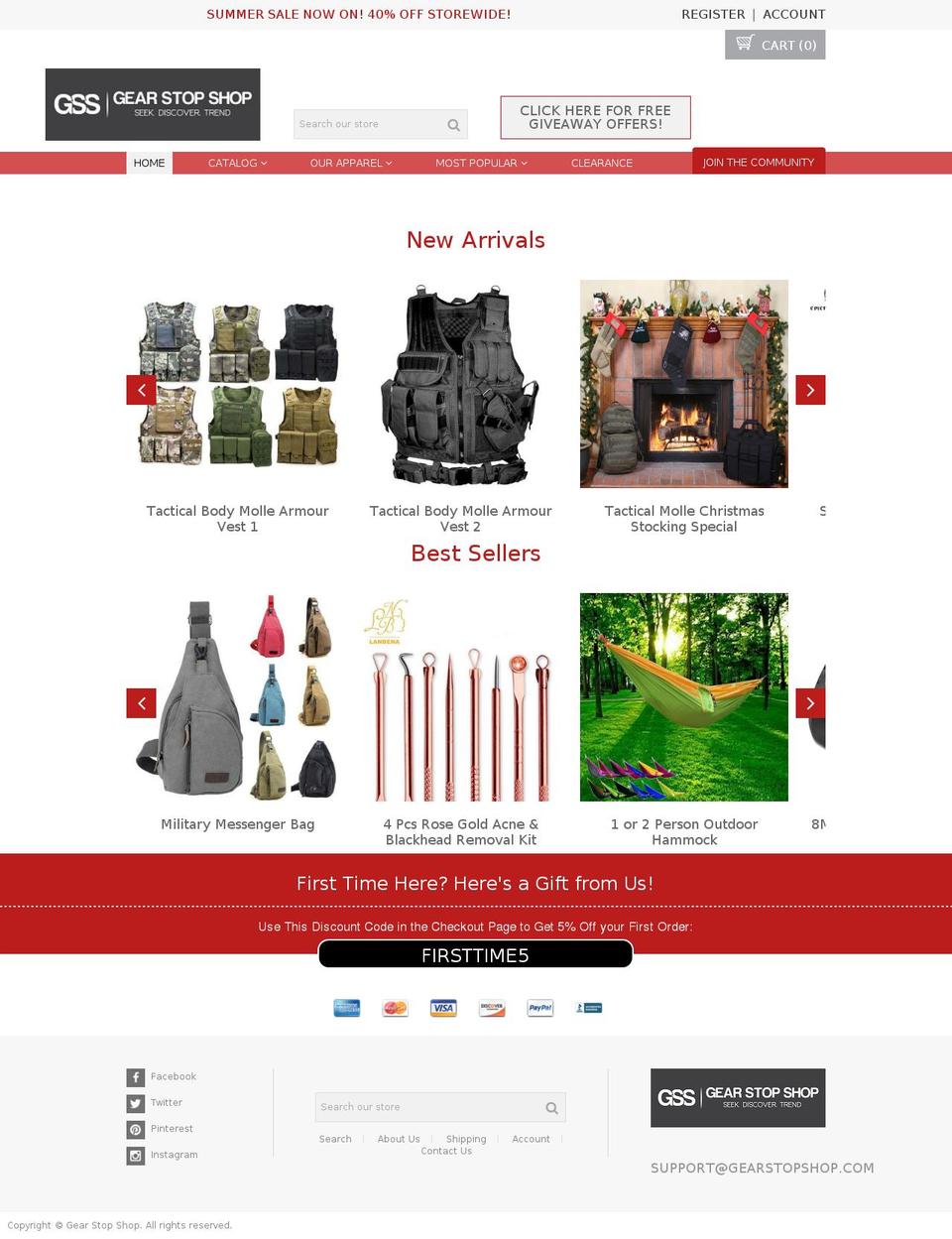 gearstopshop.com shopify website screenshot