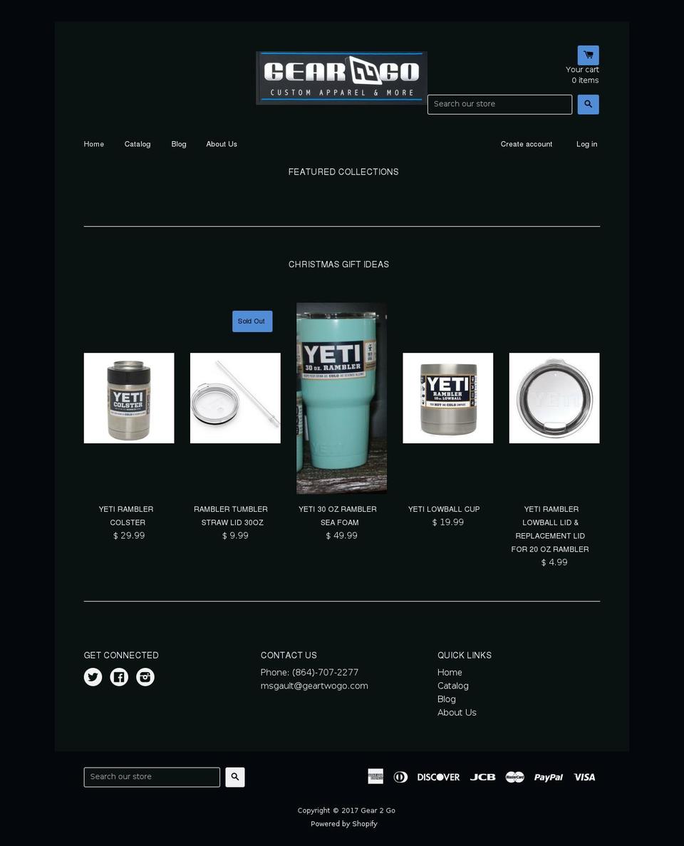 geartwogo.com shopify website screenshot