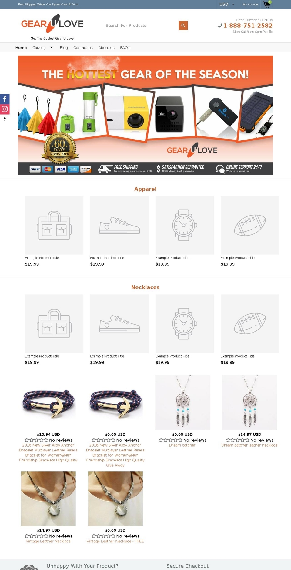 gearulove.com shopify website screenshot