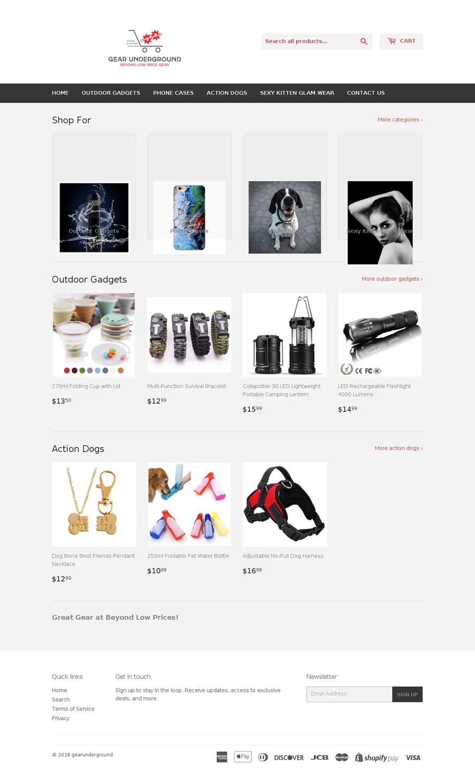 gearunderground.com — Shopify storefront screenshot