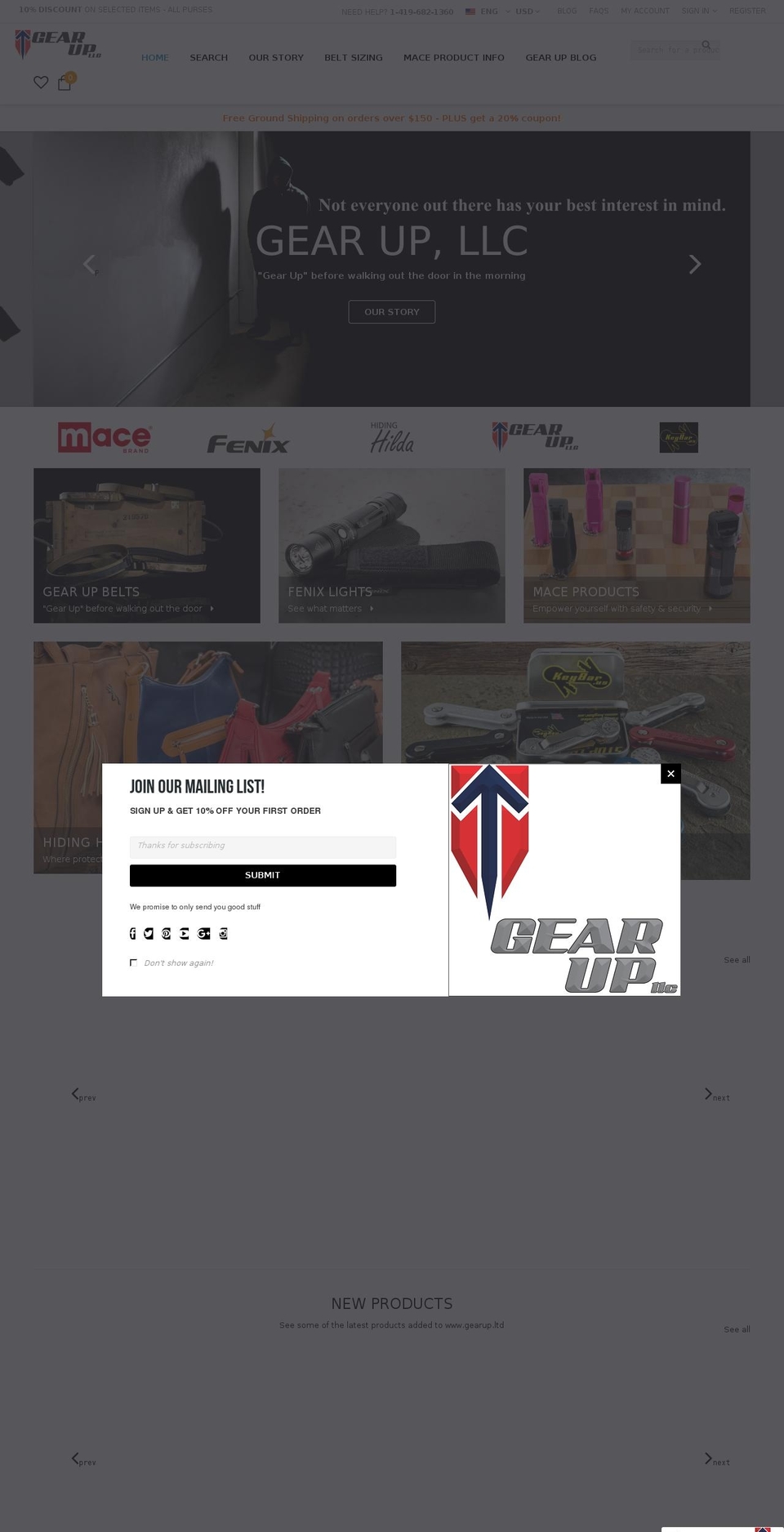 gearup.ltd shopify website screenshot