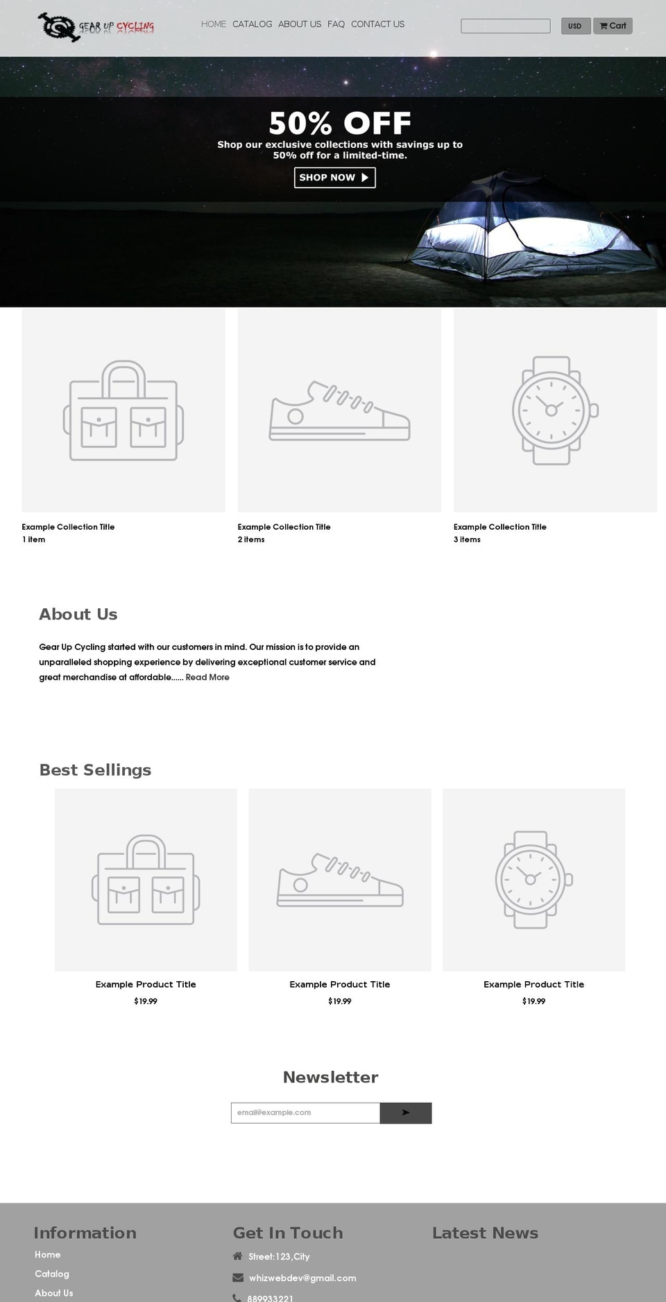 gearupcycling.com shopify website screenshot
